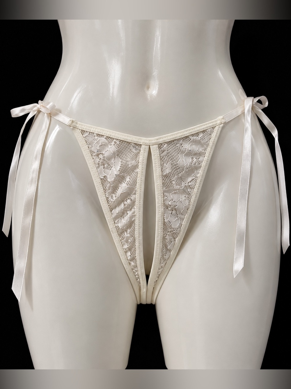 SHEIN White Rhinestone Strappy Thong Lingerie Size L NWOT